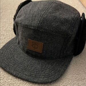 MN Twins Baseball Gray Cap with Wool Ear Flaps